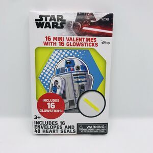 Star Wars Valentines Kit 16 Cards W Envelopes 16 Glow Sticks 48 Heart Seals X6